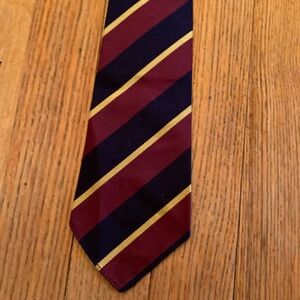 Polo by Ralph Lauren Burgundy, Navy & Gold Diagonal Stripe Tie